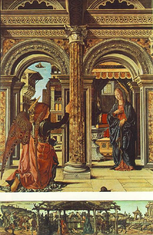COSSA, Francesco del Annunciation and Nativity (Altarpiece of Observation) df oil painting image